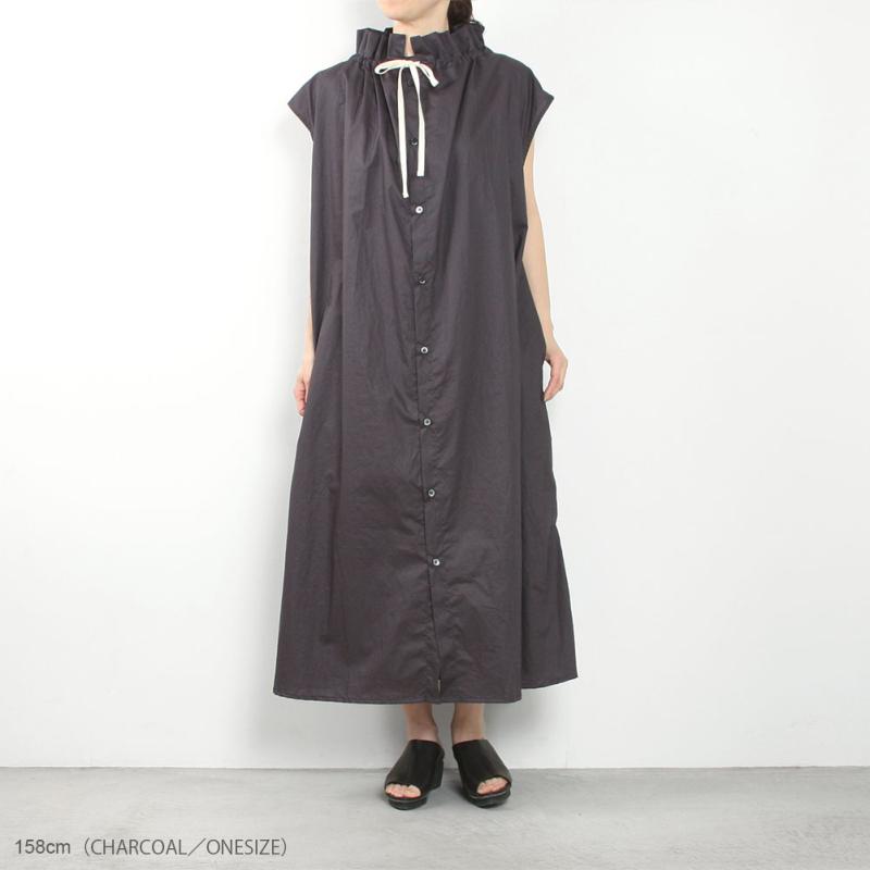 Yarmo ヤーモ RUFFLED NECK LONG SMOCK DRESS OP47 Yarmo（ヤーモ） RUFFLED NECK LONG SMOCK DRESS OP47 : MIDLAND SHIP