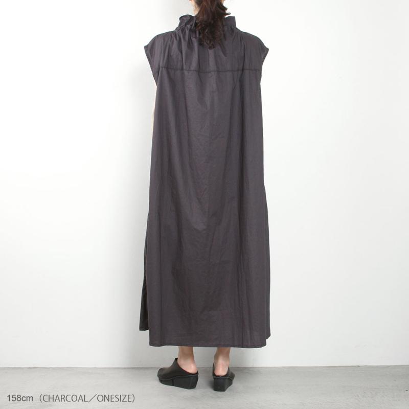 Yarmo（ヤーモ） （OUTLET）Yarmo RUFFLED NECK LONG SMOCK DRESS OP47