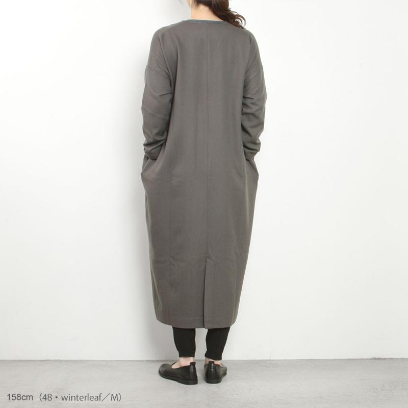 evam eva（エヴァムエヴァ） wool v neck one-piece E253T155
