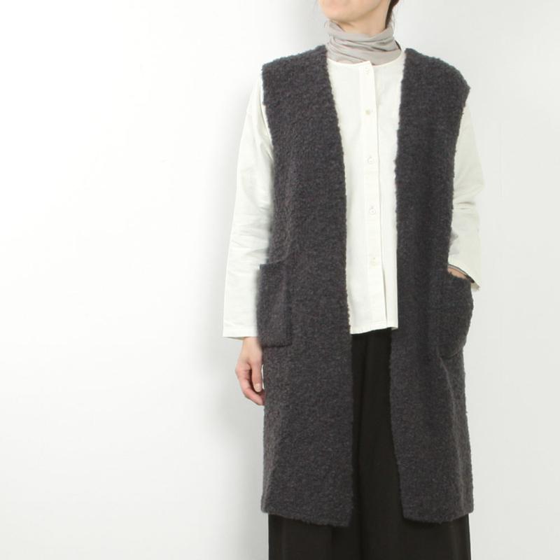 evam eva エヴァムエヴァ alpaca wool long vest E253K181 evam eva（エヴァムエヴァ） alpaca wool long vest E253K181
