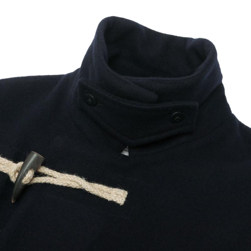 美品グランマママドーター ステンカラーAラインワイドコート ラムウール メルトン 美品【グランママドーター】ステンカラー Aラインワイドコート