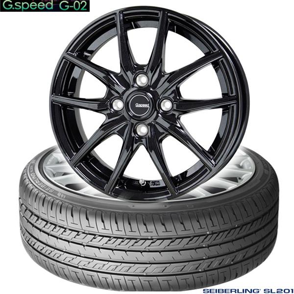 セイバーリング｜SEIBERLING SL201〈195/55R15 85V〉＆G.speed G-02〈ブラックホイール〉｜タイヤホイール4本セット｜4穴