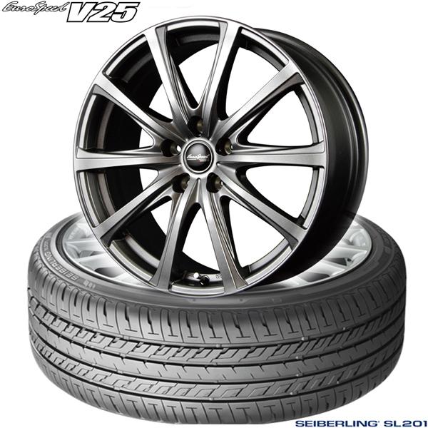 ブリヂストン製｜セイバーリング〈SEIBERLING〉 SL201〈195/60R15 88H〉＆EuroSpeed V25｜タイヤホイール4本セット｜5穴｜midori-tire