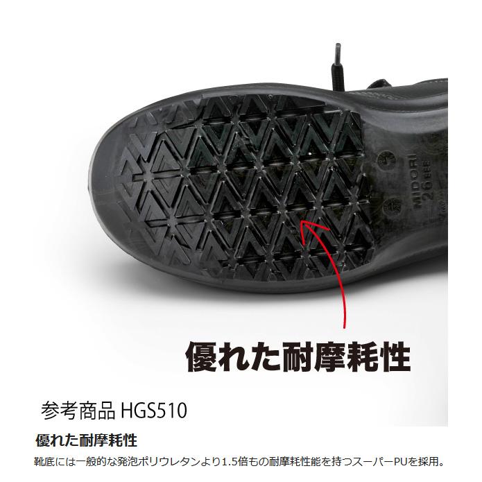 ミドリ安全 超耐滑底安全靴 ハイグリップセフティ・中編上靴 HGS520