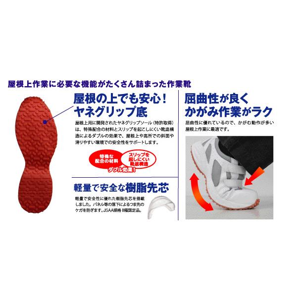 ミドリ安全 先芯入り屋根上作業靴 ヤネグリップ YG-15 ブラック
