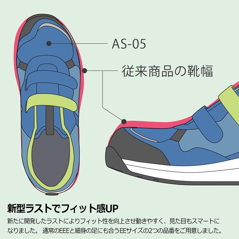ミドリ安全 アクティブセフティ ワークスニーカー AS-05 EEE ブラック