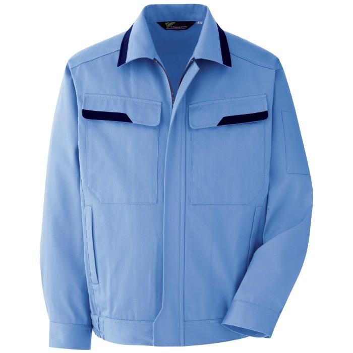 ミドリ安全 ベルデクセルフレックス 綿100%ブルゾン VES2392 ライトブルー 春夏 作業着 作業服 消臭 ベルデクセル ミドリ安全 ベルデクセルフレックス 綿100%ブルゾン