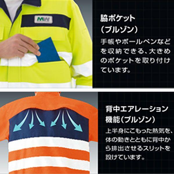 ミドリ安全 JIS規格適合品 高視認ブルゾン VES 2325上 オレンジ 夜間 