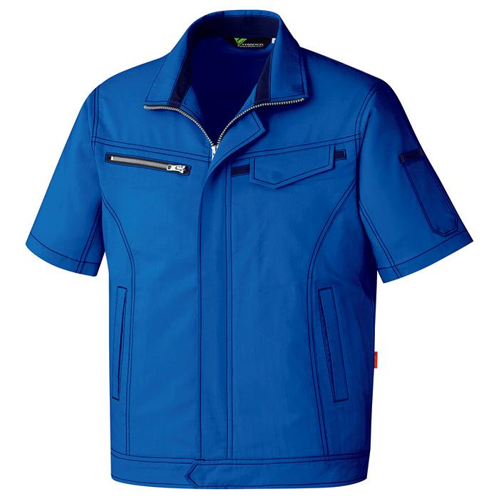 ミドリ安全 作業服 春夏 ベルデクセルフレックス 男女ペア 交織ストレッチ半袖ジャンパー VES520シリーズ 7カラー S〜5L ミドリ安全 作業服 春夏 ベルデクセルフレックス 男女ペア 交織