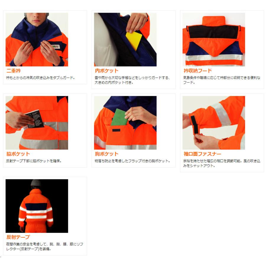 ミドリ安全 作業服 防水帯電防止防寒ブルゾン SE1134 SE1135 高視認性