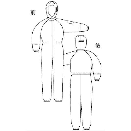 ミドリ安全 クリーンウェア 通年 フード一体型クリーンスーツ C1351 4