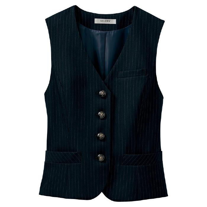事務服 制服 SELERY セロリー ベスト S-04021 大きいサイズ21号・23号 セロリー SELERY ベスト 04021 ブラックネイビー（21・23号