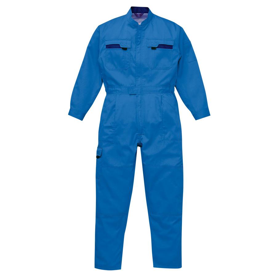 山田辰 作業服 ツナギ服 K40000-720 スカイブルー M〜5L : ミドリ安全