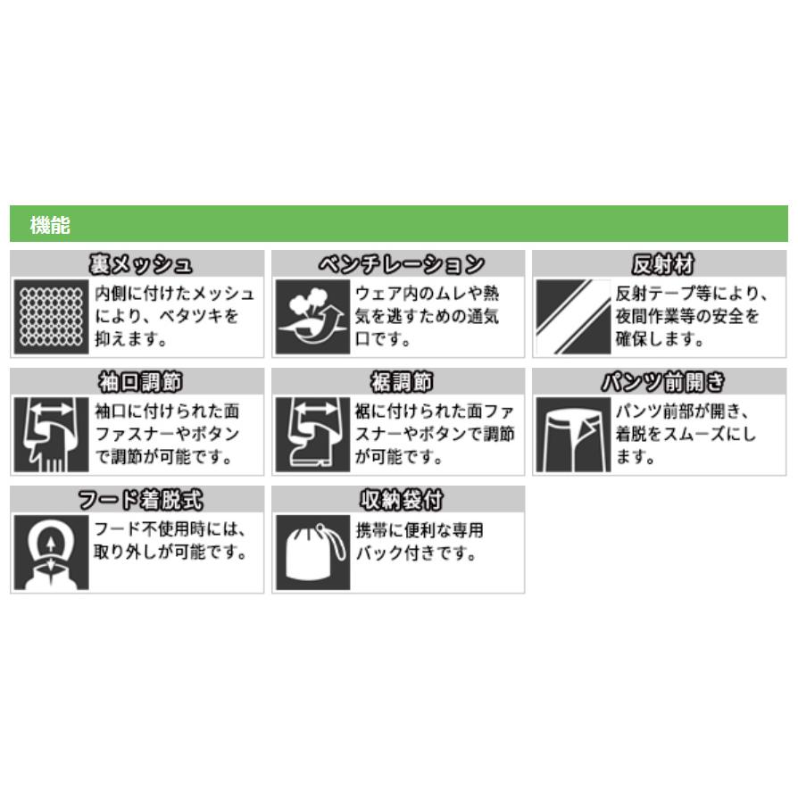 ジンナイ 雨衣 カッパ ナダレスレインスーツ 4600シリーズ 上下セット