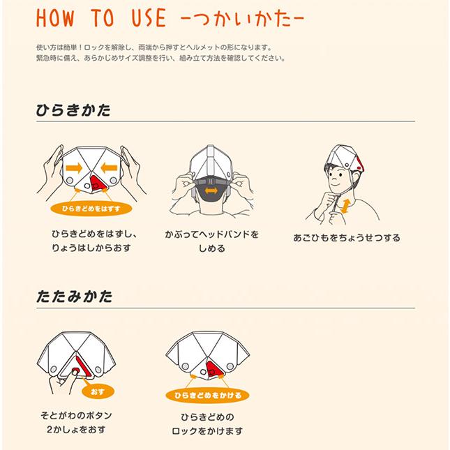 ミドリ安全 折りたたみ防災ヘルメット フラットメットキッズ TSC-10 K
