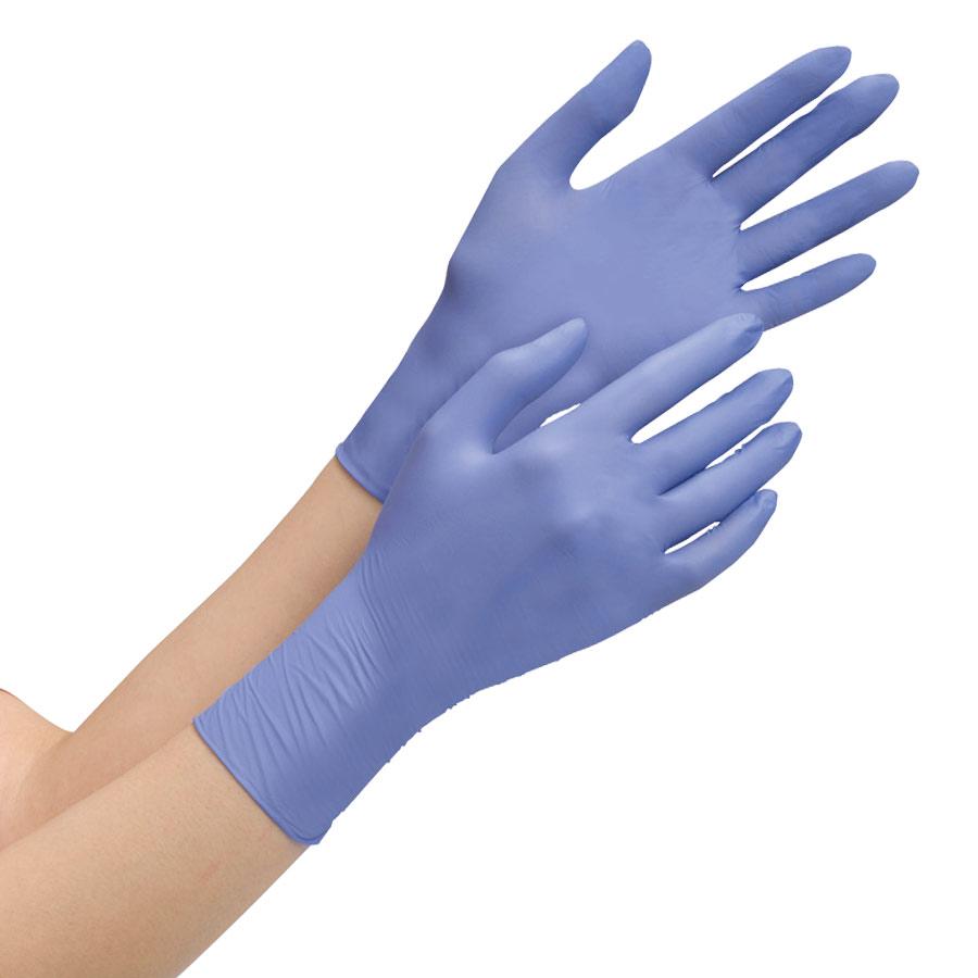 ミドリ安全 ニトリル手袋 ベルテ770 粉なし レイクブルー SS〜LL 200枚