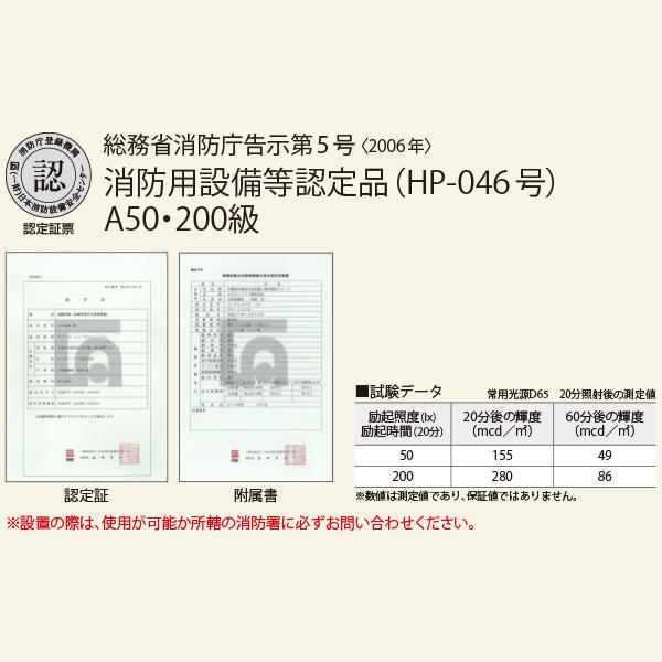 日本緑十字社　高輝度蓄光式避難口誘導標識　ASN815　200mm角　377815