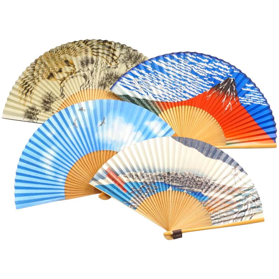 扇子 日本製 婦人 京扇子 レディース 女性 両面貼り扇子 桜と月桜柄 No 506 506 Midori Obi Arts 通販 Yahoo ショッピング