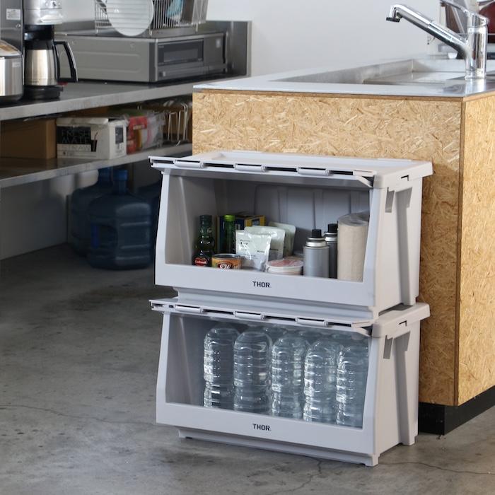 THOR 収納ボックス 50L セット 大容量 前開き スタッキングシェルフ ソー 収納棚 米国TRUST社 積み重ね 耐荷重120kg 全5色 衣類収納 | THOR | 06