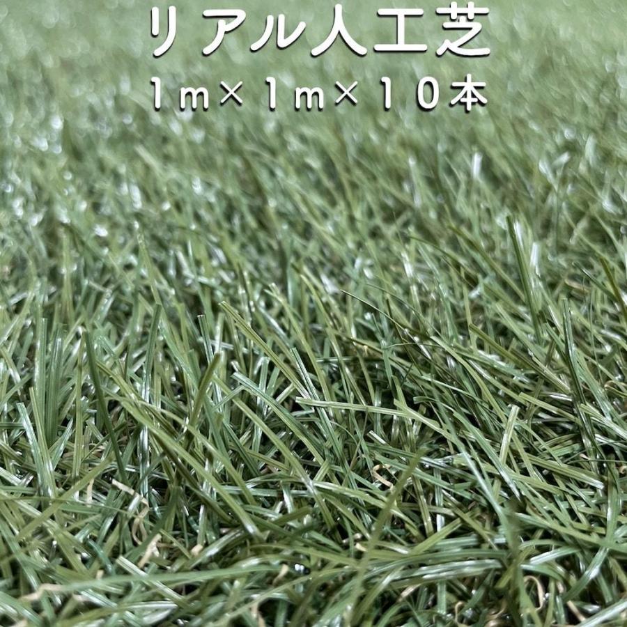 リアル人工芝 ロール つや消しタイプ 幅1m×長さ1m×10本 芝丈30mm 芝生マット 人工芝ロールタイプ 芝生 庭 ベランダ | 
