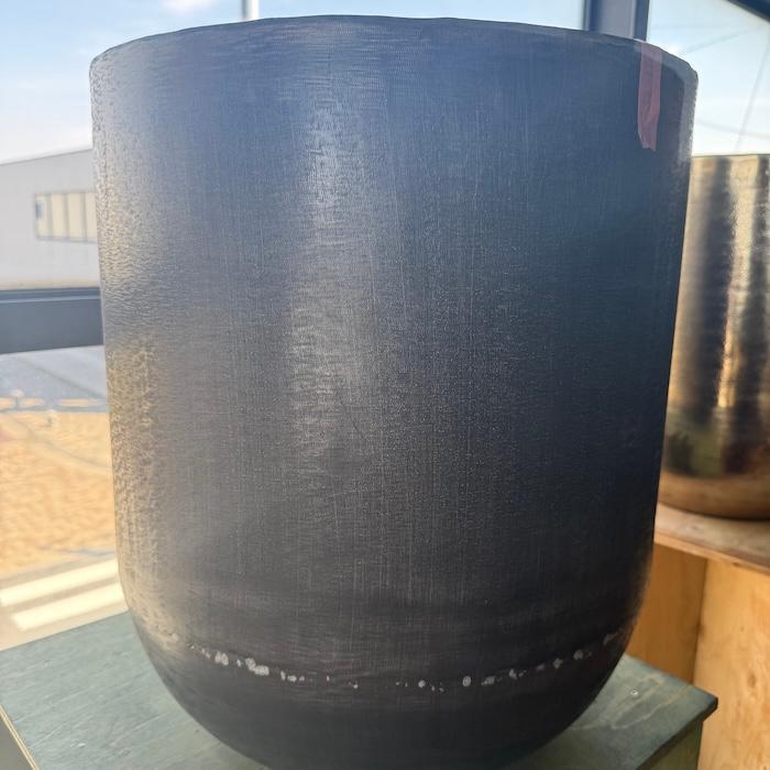 鉢カバー おしゃれ 高級 アンワール カーフ 13号 11号 アルミ製 ゴールド ブラック 室内 北欧 観葉植物 大型 丸型 KONTONの画像