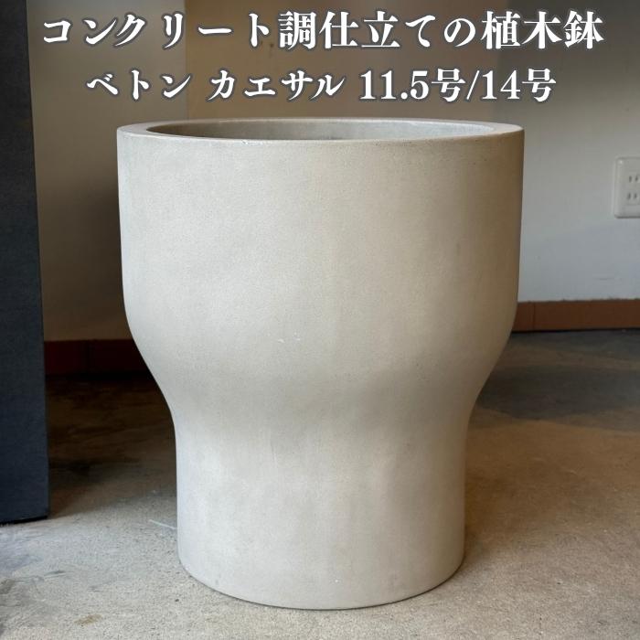 KONTON 植木鉢 おしゃれ 大型 コンクリート ベトン カエサル 14号 11号