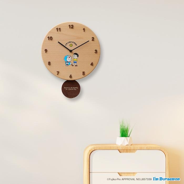 壁掛け時計 木製 アイムドラえもん なかよし キャラクター おしゃれ