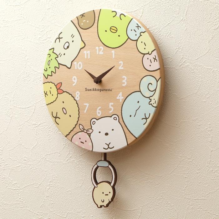 壁掛け時計 木製 すみっコぐらし すみっコなかま キャラクター おしゃれ かわいい 木 アナログ インテリア リビング 日本製 プレゼント ギフト 寝室 部屋 |  | 05