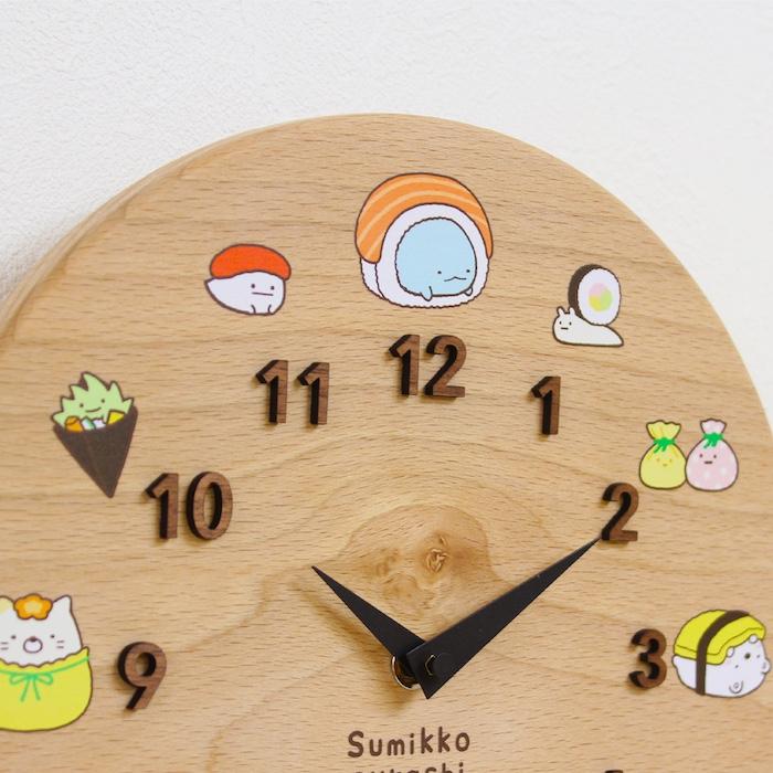 壁掛け時計 木製 すみっコぐらし なりきりおすしの会 キャラクター おしゃれ かわいい 木 アナログ インテリア リビング 日本製 プレゼント ギフト 寝室 部屋 |  | 02