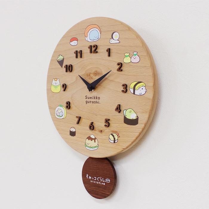 壁掛け時計 木製 すみっコぐらし なりきりおすしの会 キャラクター おしゃれ かわいい 木 アナログ インテリア リビング 日本製 プレゼント ギフト 寝室 部屋 |  | 05