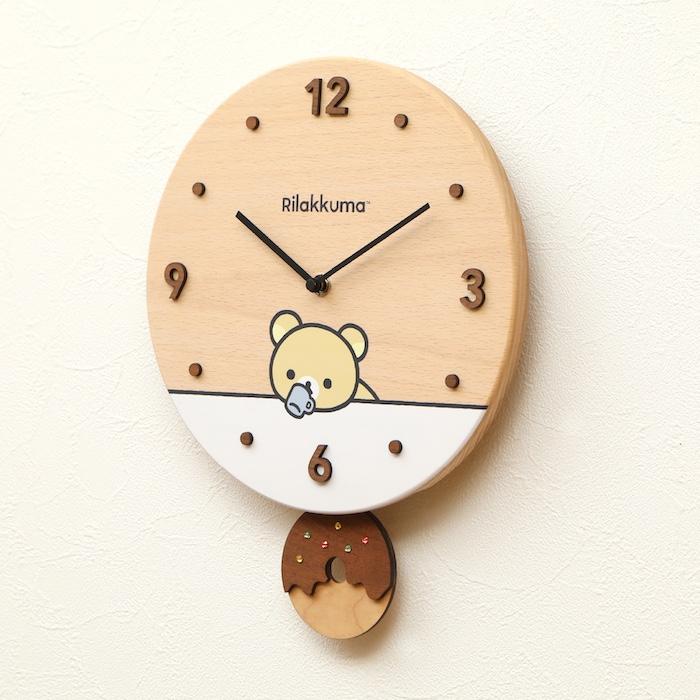 壁掛け時計 木製 リラックマ ドーナツ キャラクター おしゃれ かわいい 木 アナログ インテリア リビング 日本製 プレゼント ギフト 寝室 子供部屋 |  | 05