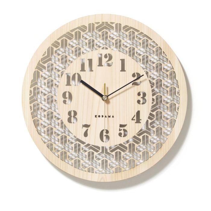 日本時計 巡 毘沙門亀甲 壁掛け時計 おしゃれな国産ヒノキのインテリア 店舗 玄関 リビング 寝室 玄関 和室 和風 和柄 |  | 03