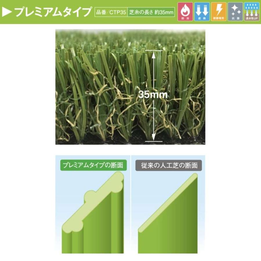 リアル人工芝 クローバーターフ プレミアムタイプ 幅1m×長さ10m 芝丈35mm 人工芝ロール 庭 ベランダ テラス バルコニーの画像