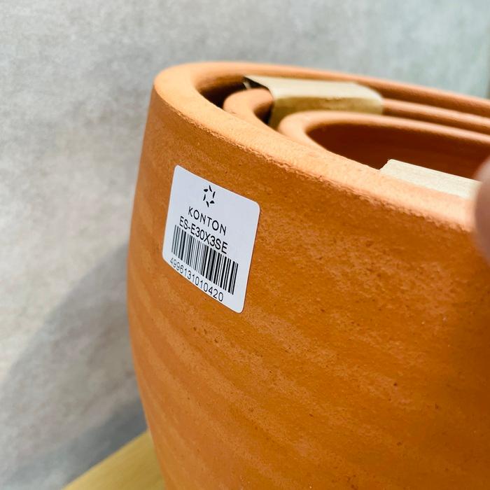 テラコッタ植木鉢 3鉢セット 10号 8号 6号 底穴あり イーシリーズ E-30