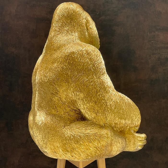 WOOBIA 置物 巨大 金色ゴリラ オブジェ 身長76cm かわいい 玄関