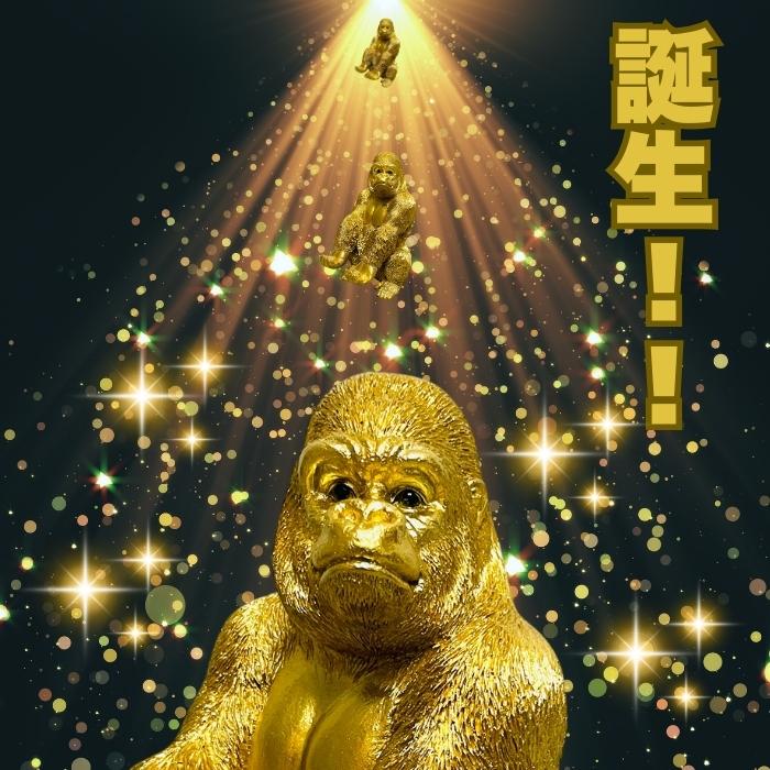 スマホスタンド 金ゴリラ 卓上 置物 おもしろ 動物 アニマル ギフト