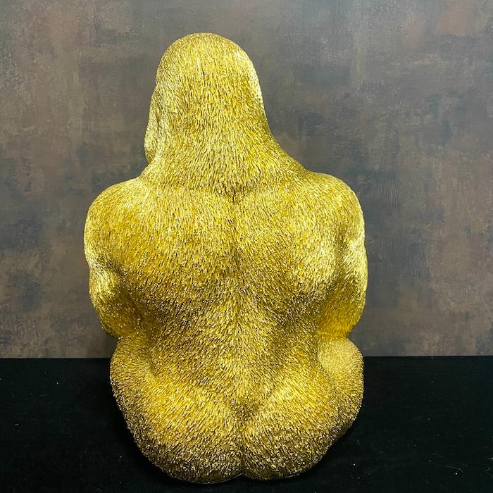 KARE ゴールド ゴリラ　XL 置物 金 モンキーゴリラサイドミディアム ゴールド(E-b) デコフィギア