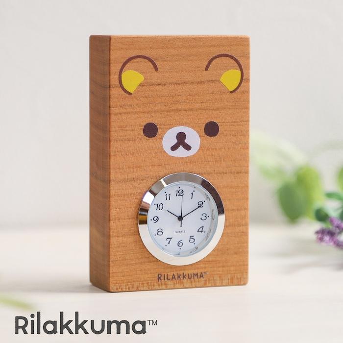 置き時計 木製 リラックマ かお キャラクター おしゃれ かわいい 木