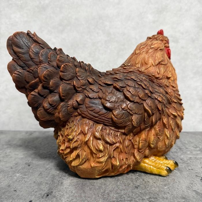 鳥 置物 オブジェ 北欧 動物 かわいい しゃがむ雌鶏 大 高さ19.5cm ニワトリ woobia おしゃれ 玄関インテリア リアル 大型 ウービア |  | 10