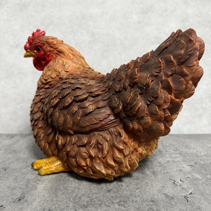 鳥 置物 オブジェ 北欧 動物 かわいい しゃがむ雌鶏 大 高さ19.5cm ニワトリ woobia おしゃれ 玄関インテリア リアル 大型 ウービア |  | 13
