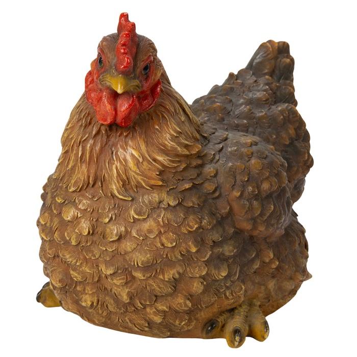 鳥 置物 オブジェ 北欧 動物 かわいい しゃがむ雌鶏 大 高さ19.5cm ニワトリ woobia おしゃれ 玄関インテリア リアル 大型 ウービア |  | 01