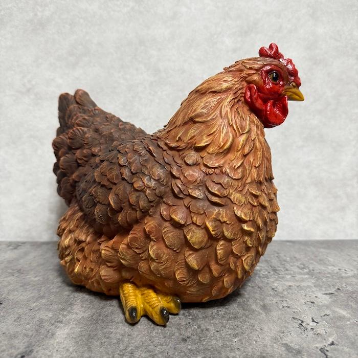 鳥 置物 オブジェ 北欧 動物 かわいい しゃがむ雌鶏 大 高さ19.5cm ニワトリ woobia おしゃれ 玄関インテリア リアル 大型 ウービア |  | 09