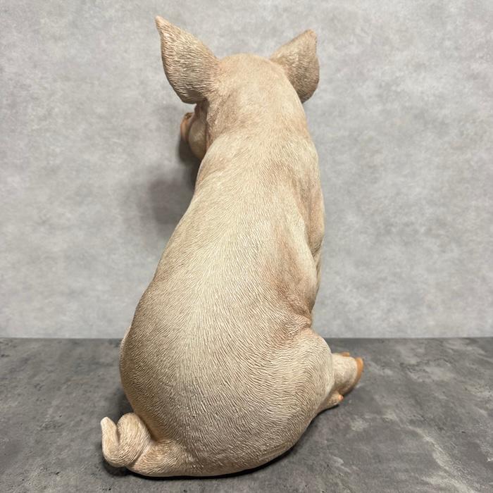 置物 お座りピンク 小豚 特大 ブタグッズ 高さ46.5cm 巨大オブジェ