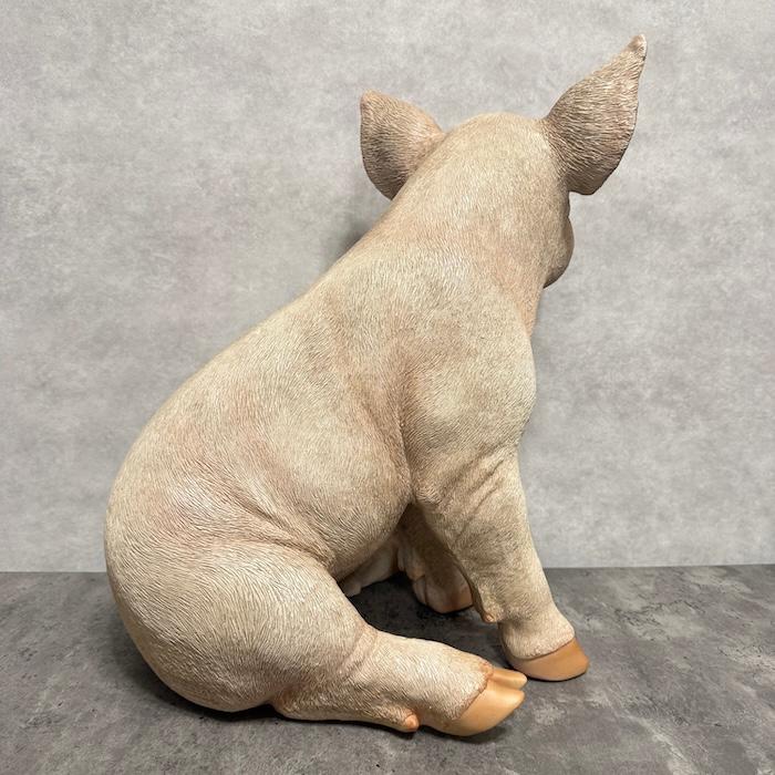 置物 お座りピンク 小豚 特大 ブタグッズ 高さ46.5cm 巨大オブジェ