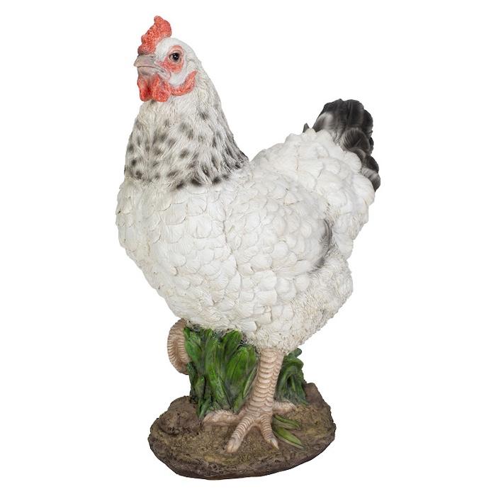 置物 鳥 かわいい オブジェ 北欧 動物 白い雌鶏 ニワトリ 高さ27.5cm