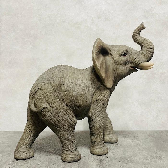 WOOBIA（ウービア） 置物 動物 ゾウ 小 横幅31cm 縁起物 風水 おしゃれ