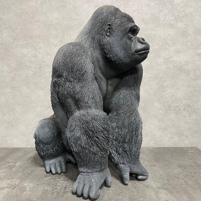 シルバーバック デカ黒ゴリラ 高さ53cm 置物 かわいい 動物 玄関 おしゃれ インテリア ガーデンオーナメント woobia |  | 06