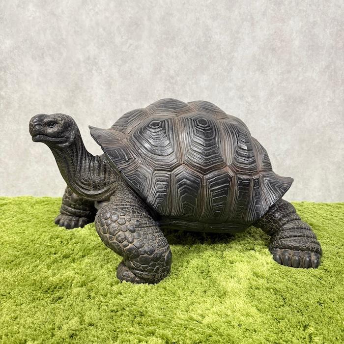 置物 動物 首を伸ばすカメ 大 高さ26.5cm 亀 woobia おしゃれ 大きい