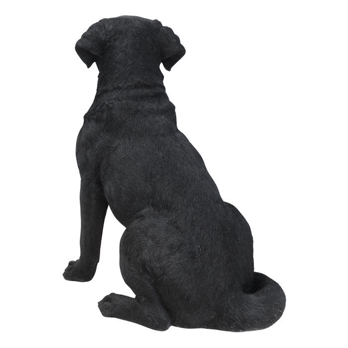 犬 置物 大型 動物 特大 お座りラブラドールレトリバー 黒 高さ54cm