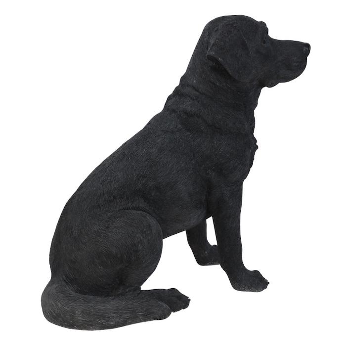 犬 置物 大型 動物 特大 お座りラブラドールレトリバー 黒 高さ54cm